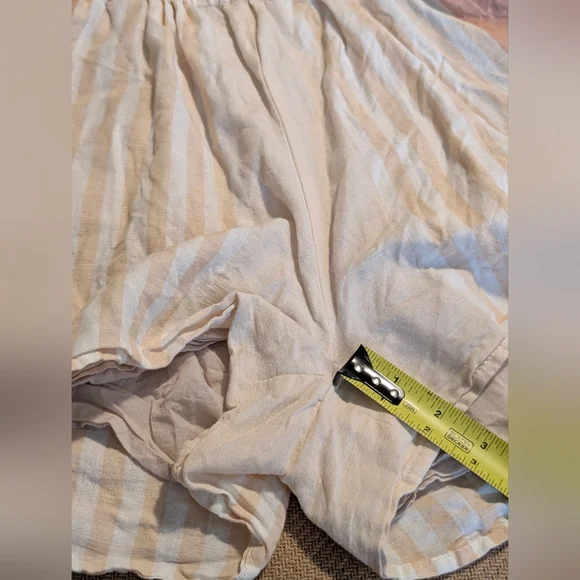 Anthropologie Elevenses Neutral Striped Square Neckline Cut Out Romper - Picture 15 of 16